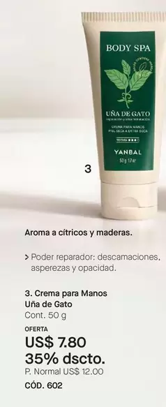 Yanbal - Crema para Manos Uña de Gato