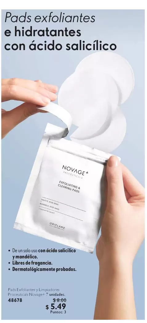Oriflame - Pads exfoliantes e hidratantes con ácido salicílico
