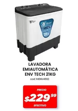 LAVADORA EMIAUTOMÁTICA TECH 21KG cod: 1HENV4592