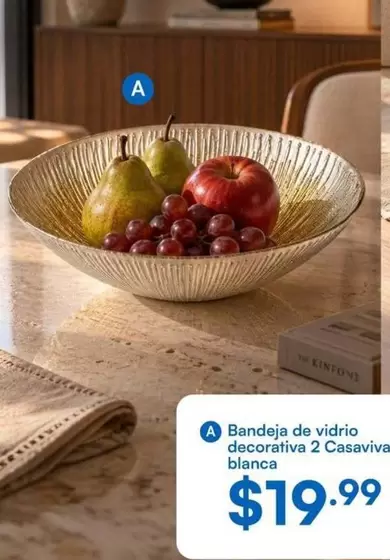 Blanca - Bandeja de vidrio decorativa