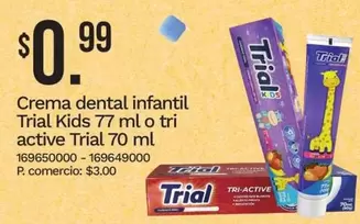 Crema dental infantil 77 ml o tri active 70 ml 169650000 - 169649000