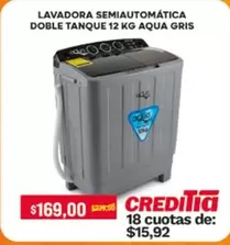 LAVADORA SEMIAUTOMÁTICA DOBLE TANQUE 12 KG