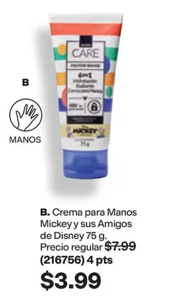 Crema para Manos Mickey y sus Amigos de Disney 75 g. (216756)
