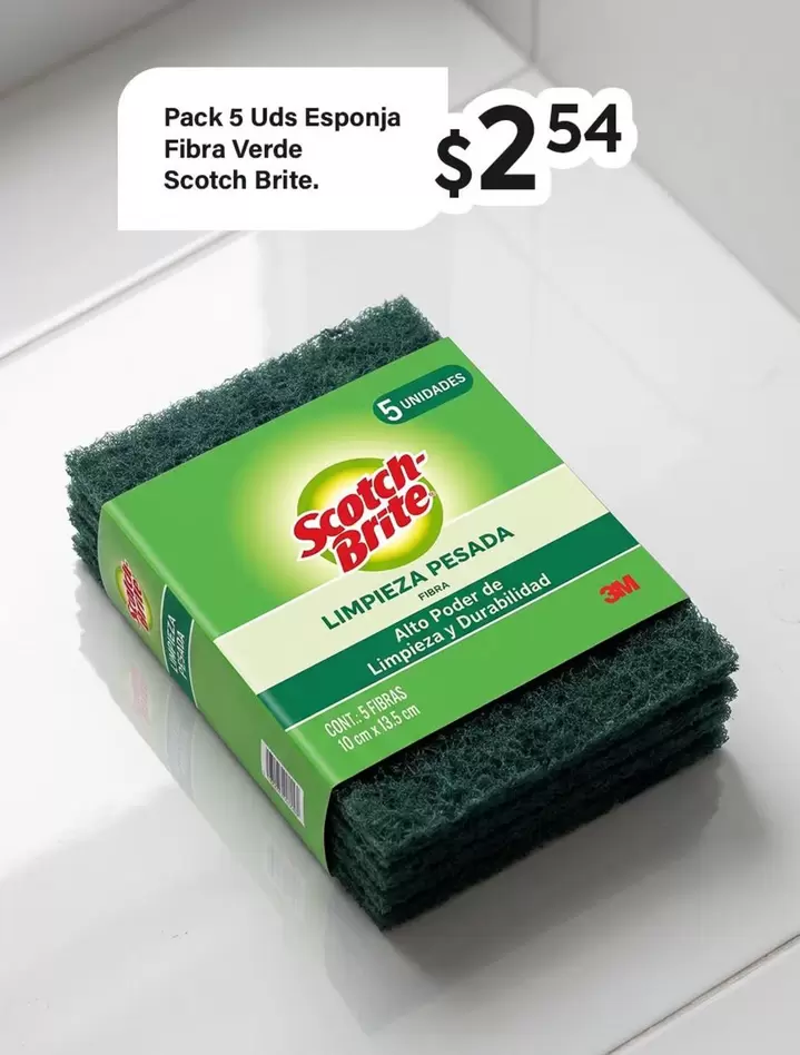 Verde - Pack 5 Uds Esponja Fibra