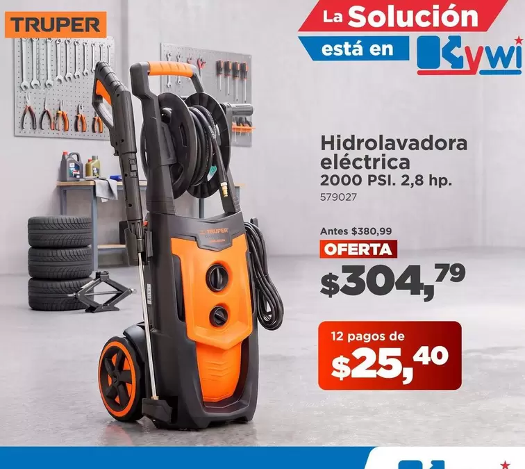 HP - Hidrolavadora eléctrica 2000 PSI, 2,8 hp.