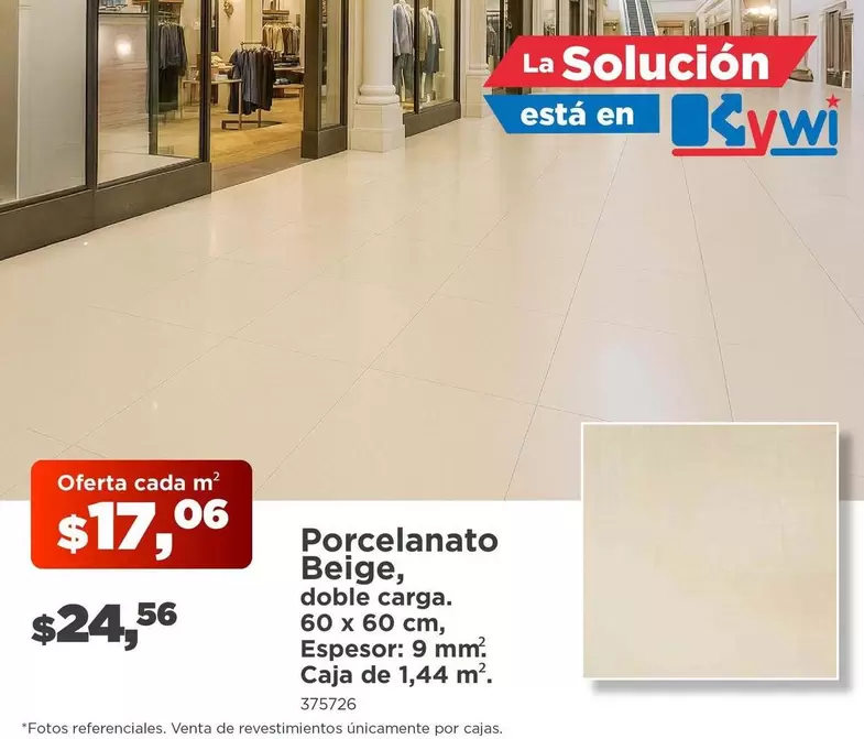 Porcelanato Beige, doble carga