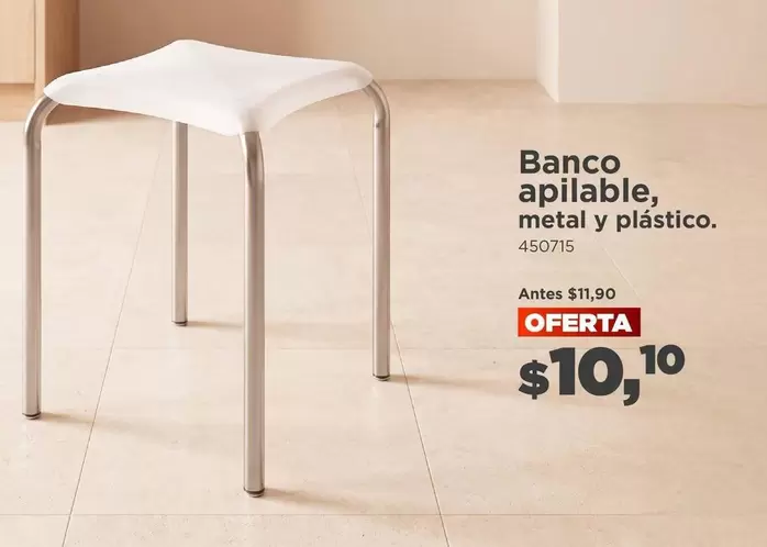 Banco apilable, metal y plástico. 450715