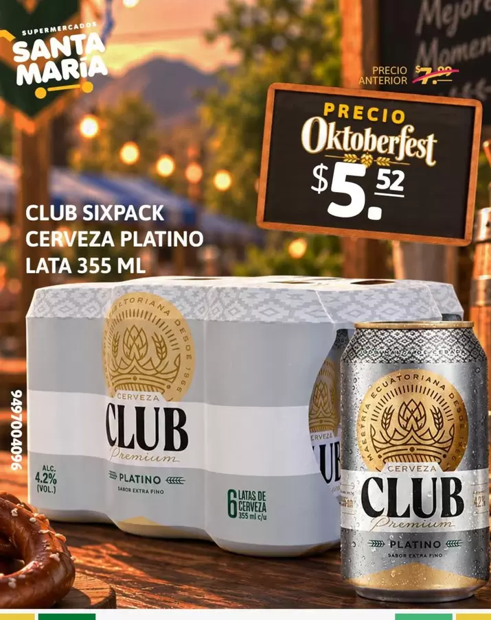 María - CLUB SIXPACK CERVEZA PLATINO