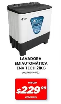 LAVADORA EMIAUTOMÁTICA ENV TECH 21KG cod: IHENV4592