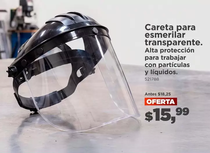 Careta para esmerilar transparente