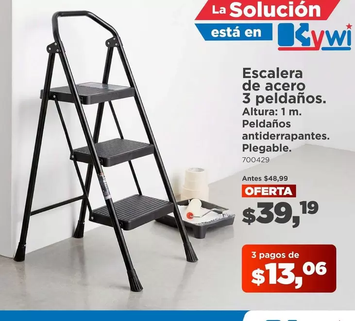 Escalera de acero 3 peldaños. 700429
