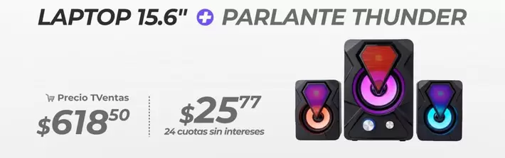 LAPTOP 15.6" + PARLANTE THUNDER