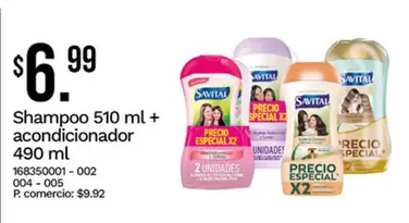Shampoo 510 ml + acondicionador 490 ml 168350001-002 004-005