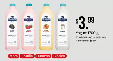 Yogurt 1700 g 271061001-002-003-004