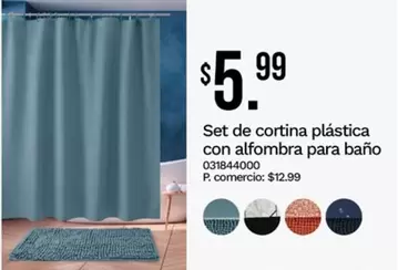 Set de cortina plástica con alfombra para baño 031844000