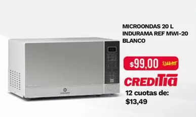 Indurama - MICROONDAS 20 L REF MWI-20 BLANCO