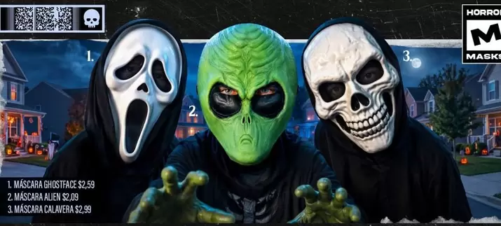 Alien - MASCARA GHOSTFACE, MASCARA ALIEN, MASCARA CALAVERA