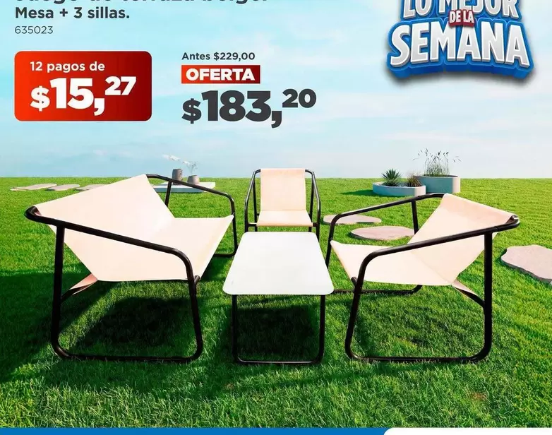 Mesa + 3 sillas. 635023