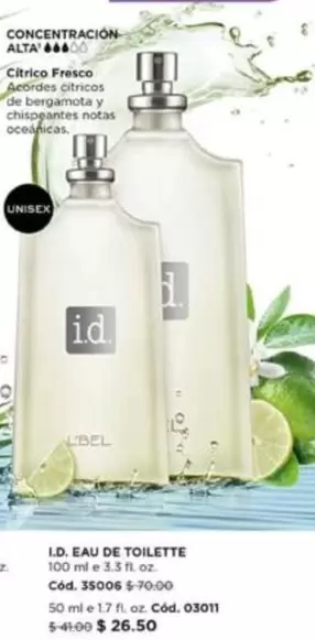 I.D. EAU DE TOILETTE Cód. 35006 / Cód. 03011