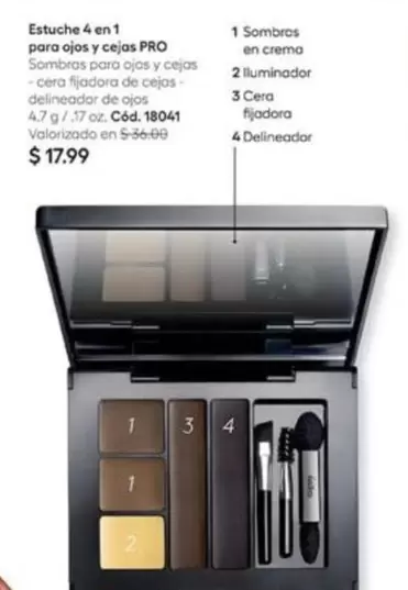 Pro - Estuche 4 en 1 para ojos y cejas PRO