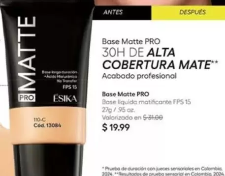 Pro - Base Matte PRO 30H DE ALTA COBERTURA MATE