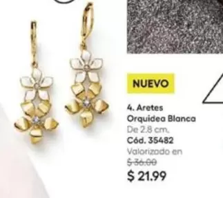 Blanca - 4. Aretes Orquidea Cód. 35482