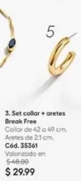 Free - 3. Set collar + aretes Break  Cód. 35361