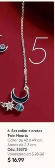 6. Set collar + aretes Twin Hearts Cód. 35372