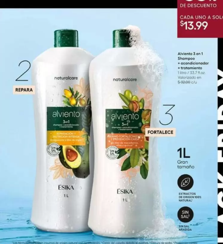 uno - Alivio 3 en 1 Shampoo + acondicionador + tratamiento