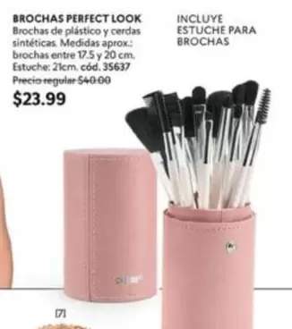 Perfect - BROCHAS PERFECT LOOK Brochas de plástico y cerdas sintéticas. Medidas Aprox: brochas entre 17.5 y 20 cm. Estuche: 21cm, cód. 35637