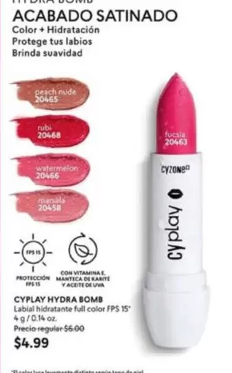 Nude - CYPLAY HYDRA BOMB Labial hidratante full color FPS 15