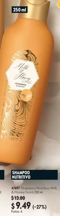 Shampoo Nutritivo Milk & Honey Gold 250ml