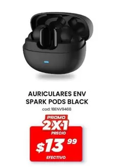 AURICULARES ENV SPARK PODS BLACK cod: 18ENV9468