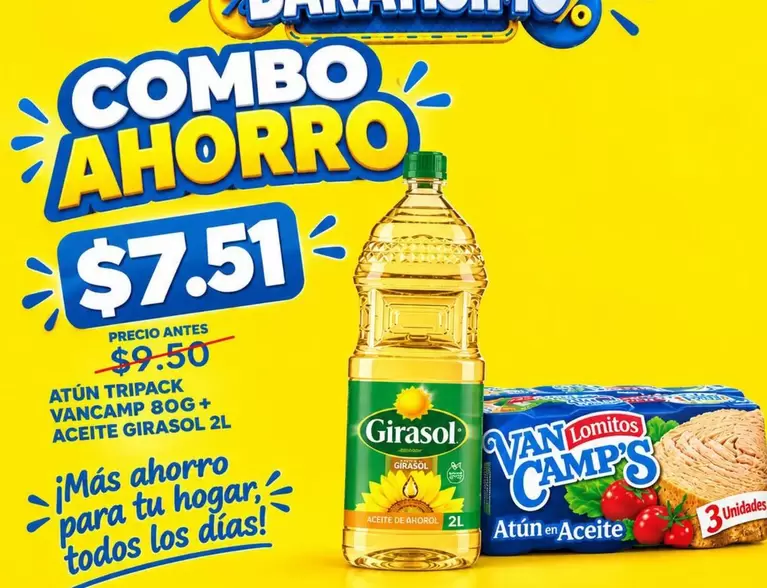 Girasol - ATÚN TRIPACK VANCAMP 80G + ACEITE GIRASOL 2L