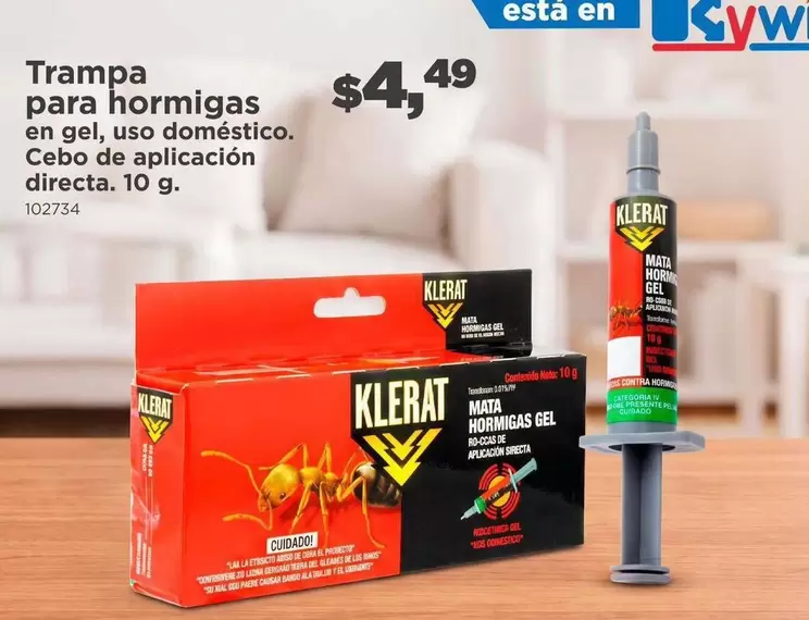 Trampa para hormigas en gel, uso doméstico. Cebo de aplicación directa. 10 g. 102734