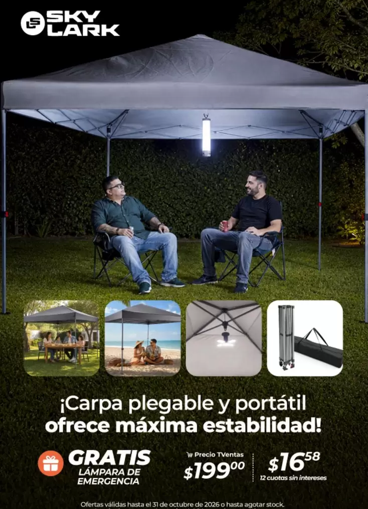 Carpa plegable y portátil