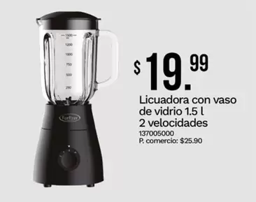 Licuadora con vaso de vidrio 1.5 l 2 velocidades 13700500