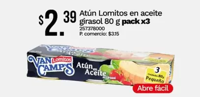 Girasol - Atún Lomitos en aceite girasol 80 g pack x3