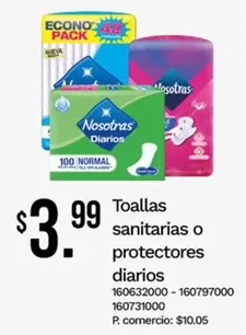 Toallas sanitarias o protectores diarios 160632000 - 160797000 160731000