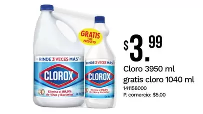 Cloro 3950 ml gratis cloro 1040 ml