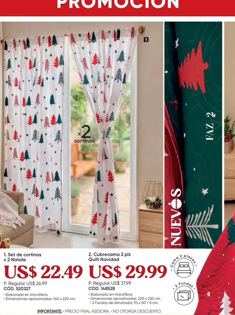 Set de cortinas y Cubrecama