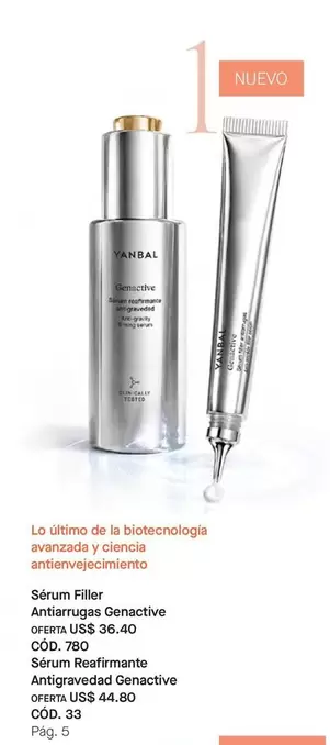 Yanbal - Sérum Filler Antiarrugas Genactive COD. 780, Sérum Reafirmante Antigravedad Genactive COD. 33