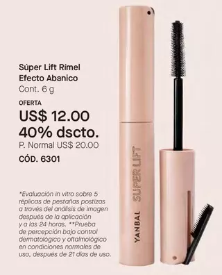 Yanbal - Súper Lift Rímel Efecto Abanico CÓD. 6301
