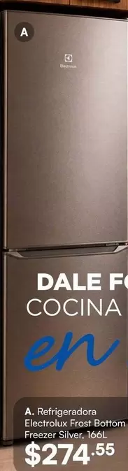 Refrigeradora Electrolux Frost Bottom Freezer Silver, 160L