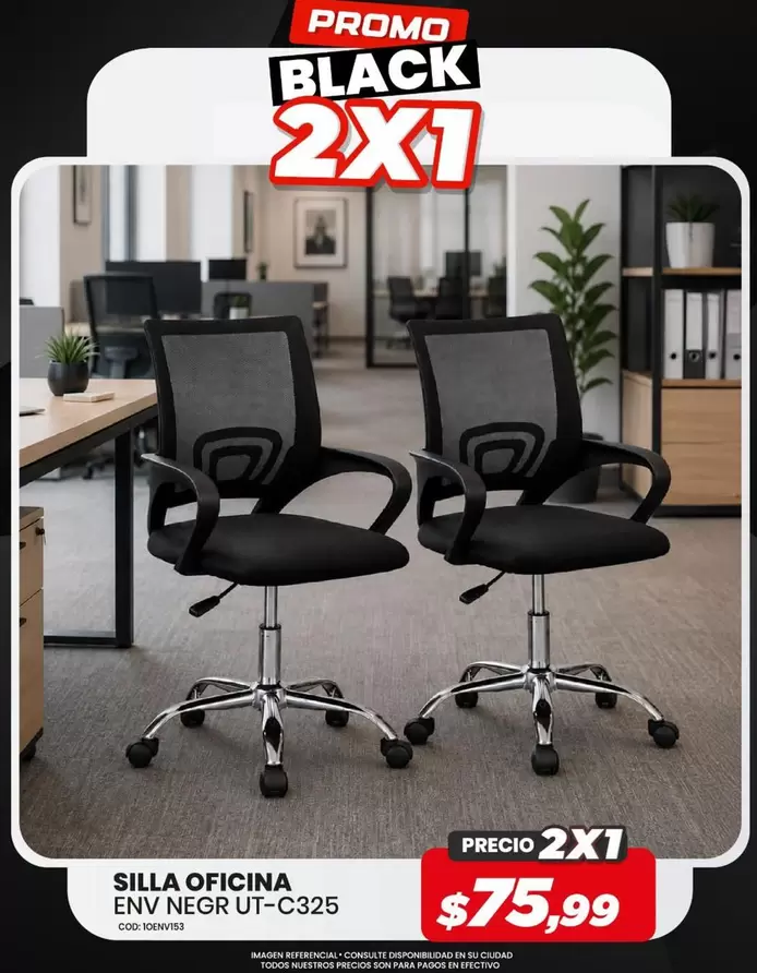 SILLA OFICINA ENV NEGR UT-C325