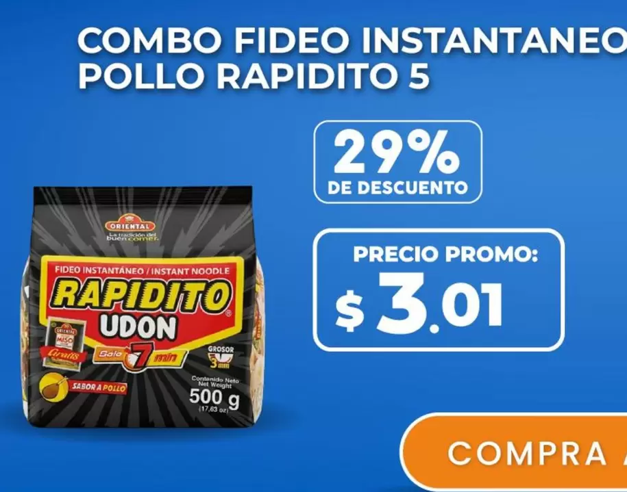 COMBO Fideo Instantaneo Pollo Rapidito 5