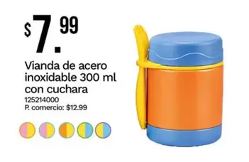 Vianda de acero inoxidable 300 ml con cuchara 125214000