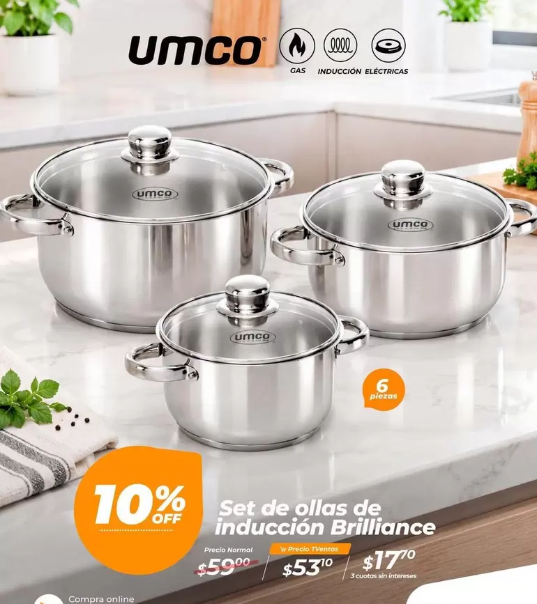 Umco - Set de ollas de inducción Brilliance