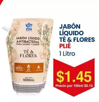 JABÓN LÍQUIDO ANTIBACTERIAL TÉ & FLORES
