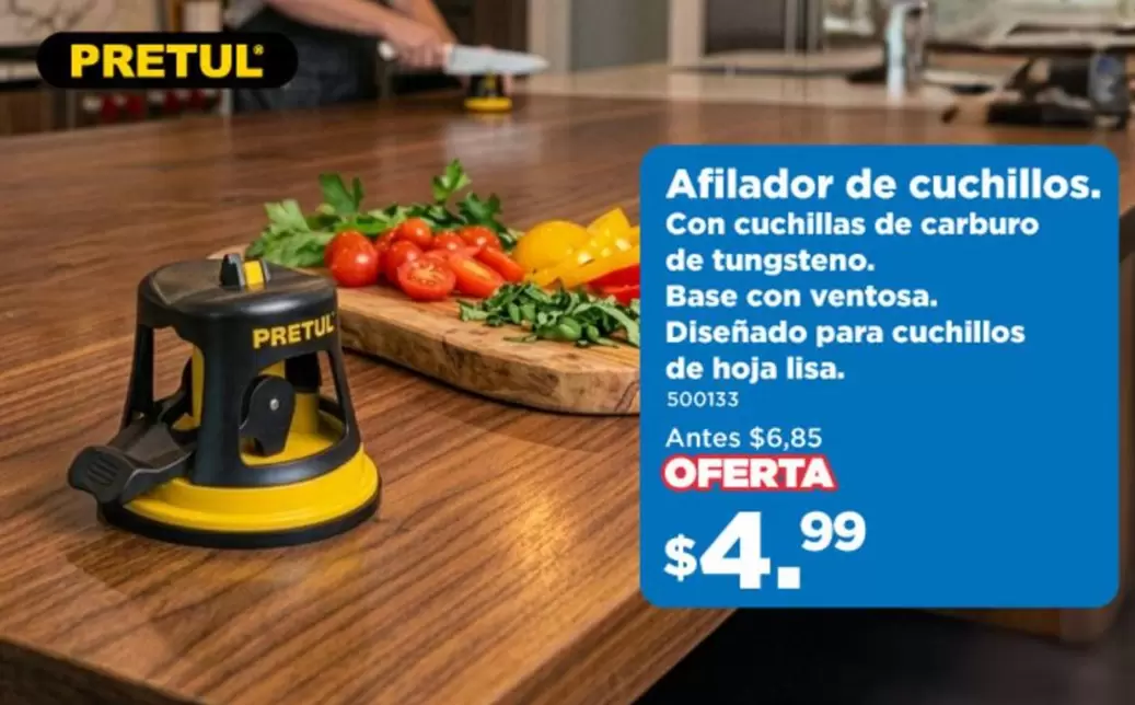 Afilador de cuchillos con cuchillas de carburo de tungsteno. Diseñado para cuchillos de hoja lisa. 500113